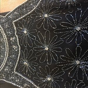 A full length beaded gown